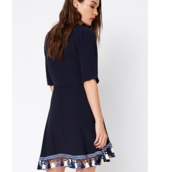 TULAROSA TALLULAH KEYHOLE BLUE TASSEL DRESS NWT SIZE MEDIUM - Picture 5 of 15